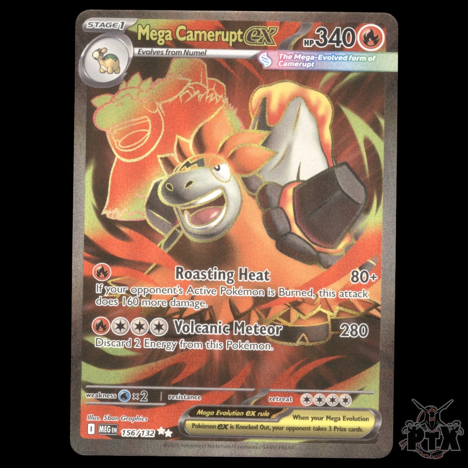 Mega Camerupt ex #156/132 Mega Evolution NM/Near Mint Pokemon 2025