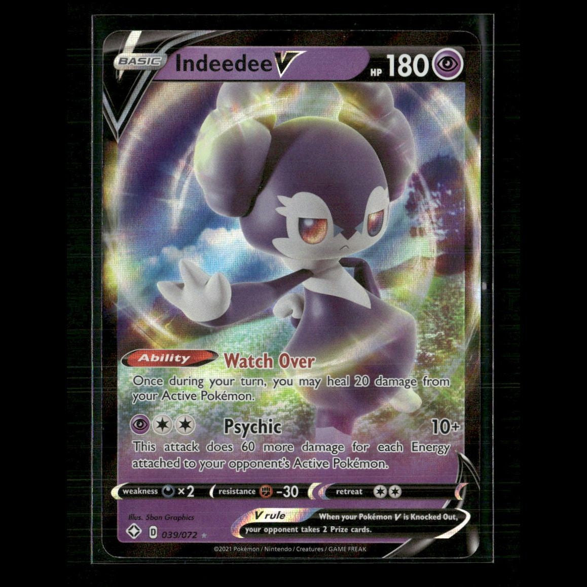 Indeedee V 039/072 Shining Fates NM Pokemon
