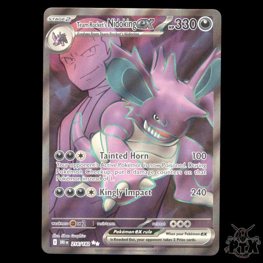 Team Rocket's Nidoking ex #216/182 Destined Rivals  NM/Near Mint Pokémon 2025