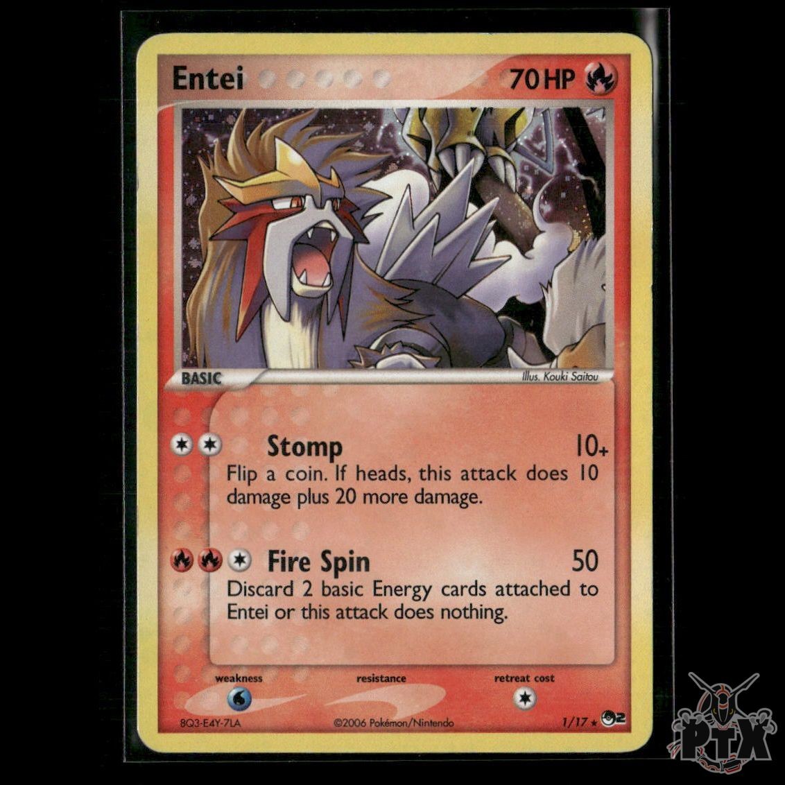 Entei Holo 1/17 POP Series 2 MP Pokemon