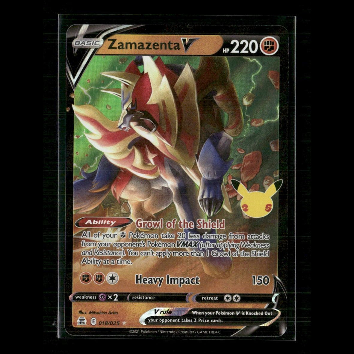 Zamazenta V 018/025 Celebrations NM Pokemon
