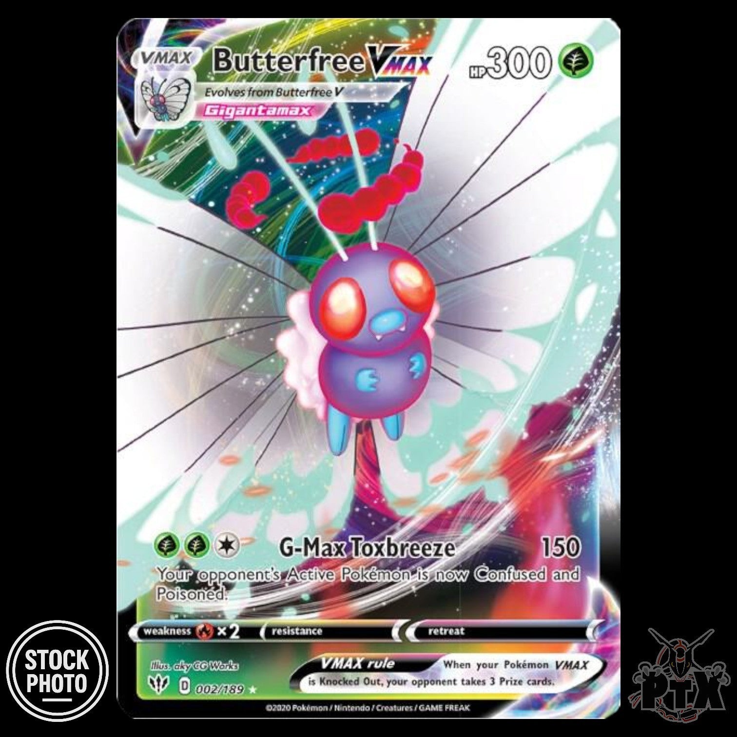 Butterfree VMAX #002/189 Darkness Ablaze NM/Near Mint Pokemon 2020