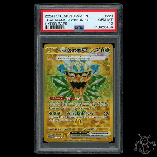 Teal Mask Ogerpon ex #221/167 PSA 10 Twilight Masquerade Pokemon 2024