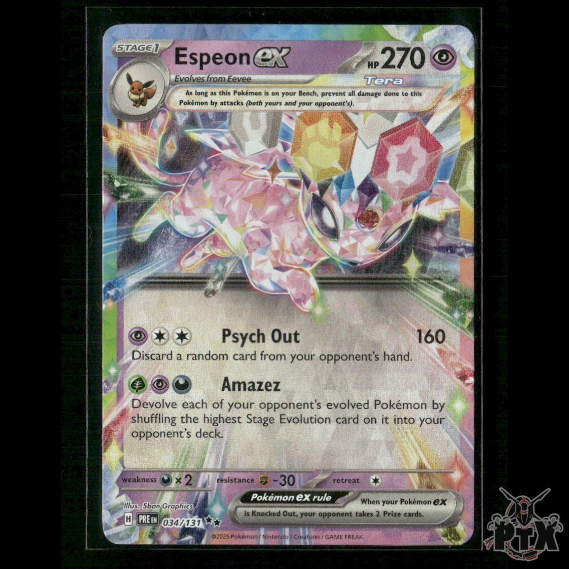 Espeon ex 034/131 SV: Prismatic Evolutions NM Pokemon