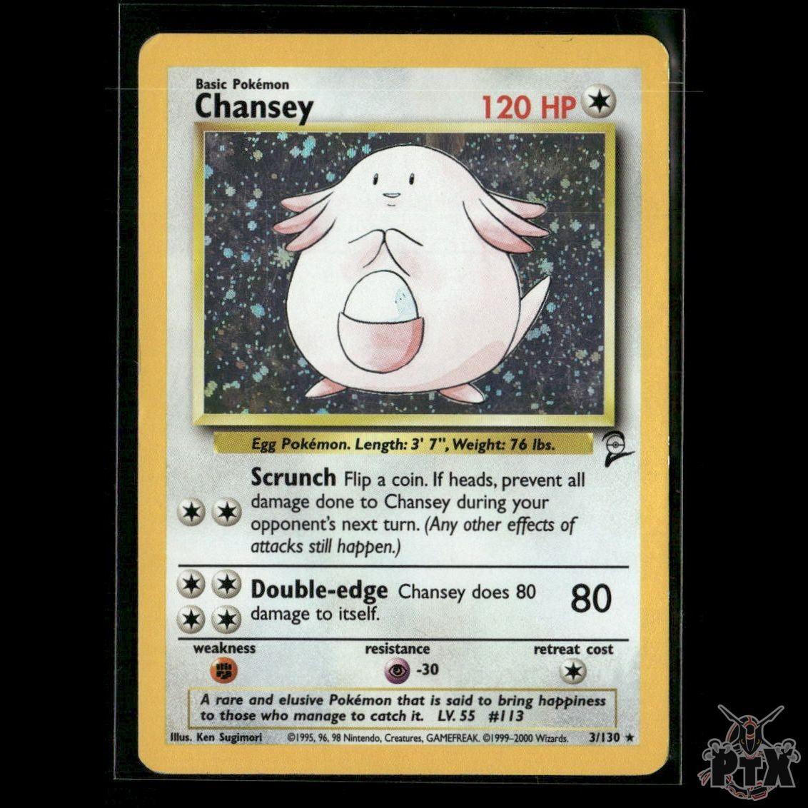 Chansey 3/130 Base Set 2 MP Pokemon