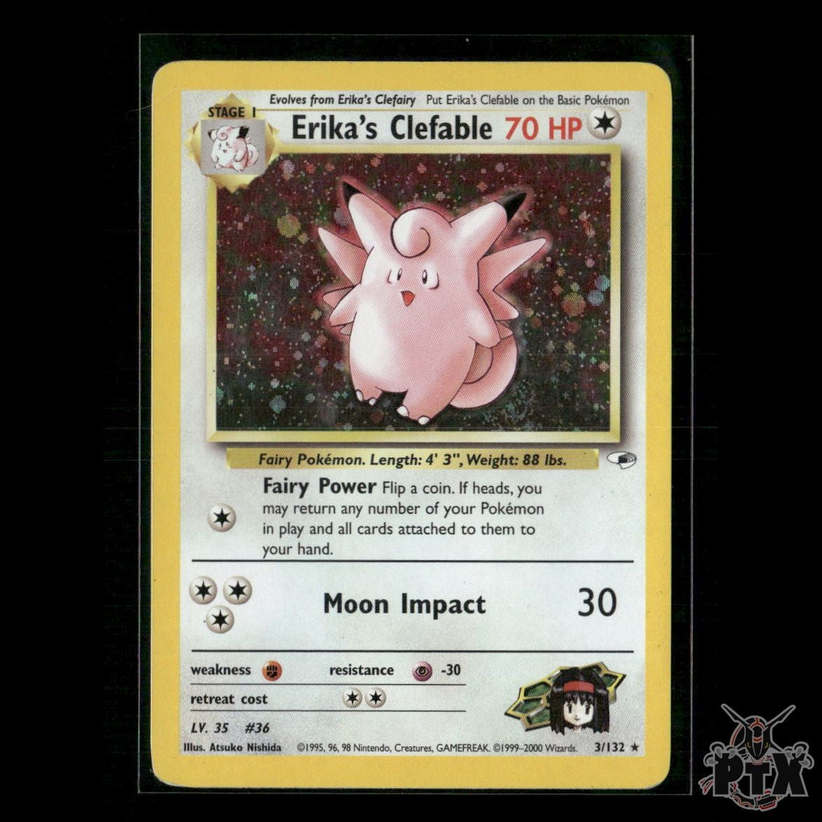 Erika's Clefable Holo 3/132 Gym Heroes NM Pokemon