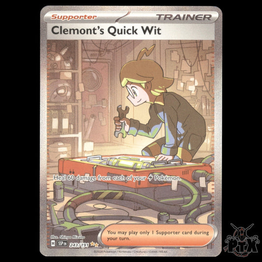 Clemont's Quick Wit #1243/191 Surging Sparks NM/Near Mint Pokemon 2024
