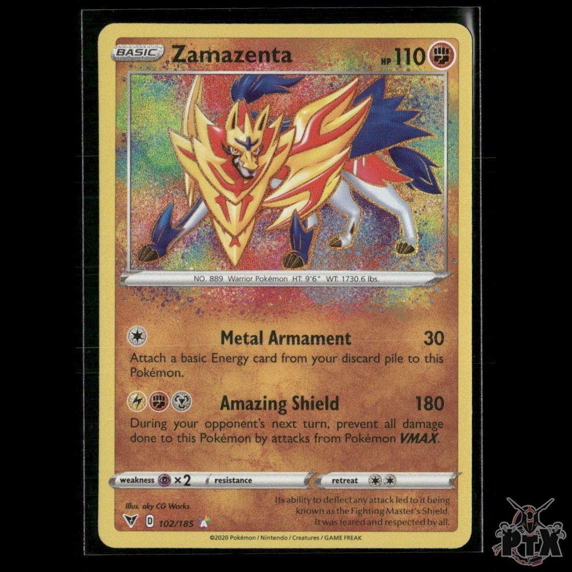 Zamazenta 102/185 SWSH04: Vivid Voltage NM Pokemon