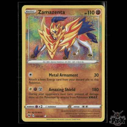 Zamazenta 102/185 SWSH04: Vivid Voltage NM Pokemon
