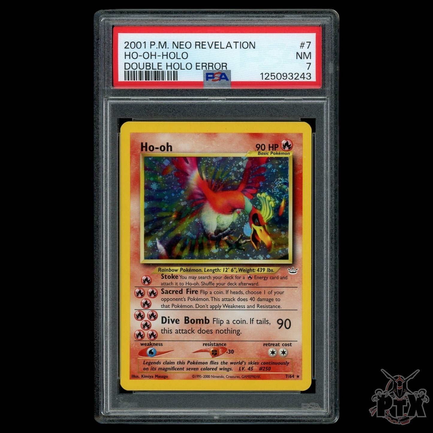 Ho-oh Double Holo Error #7/64 PSA 7 Neo Revelation Pokemon 2000