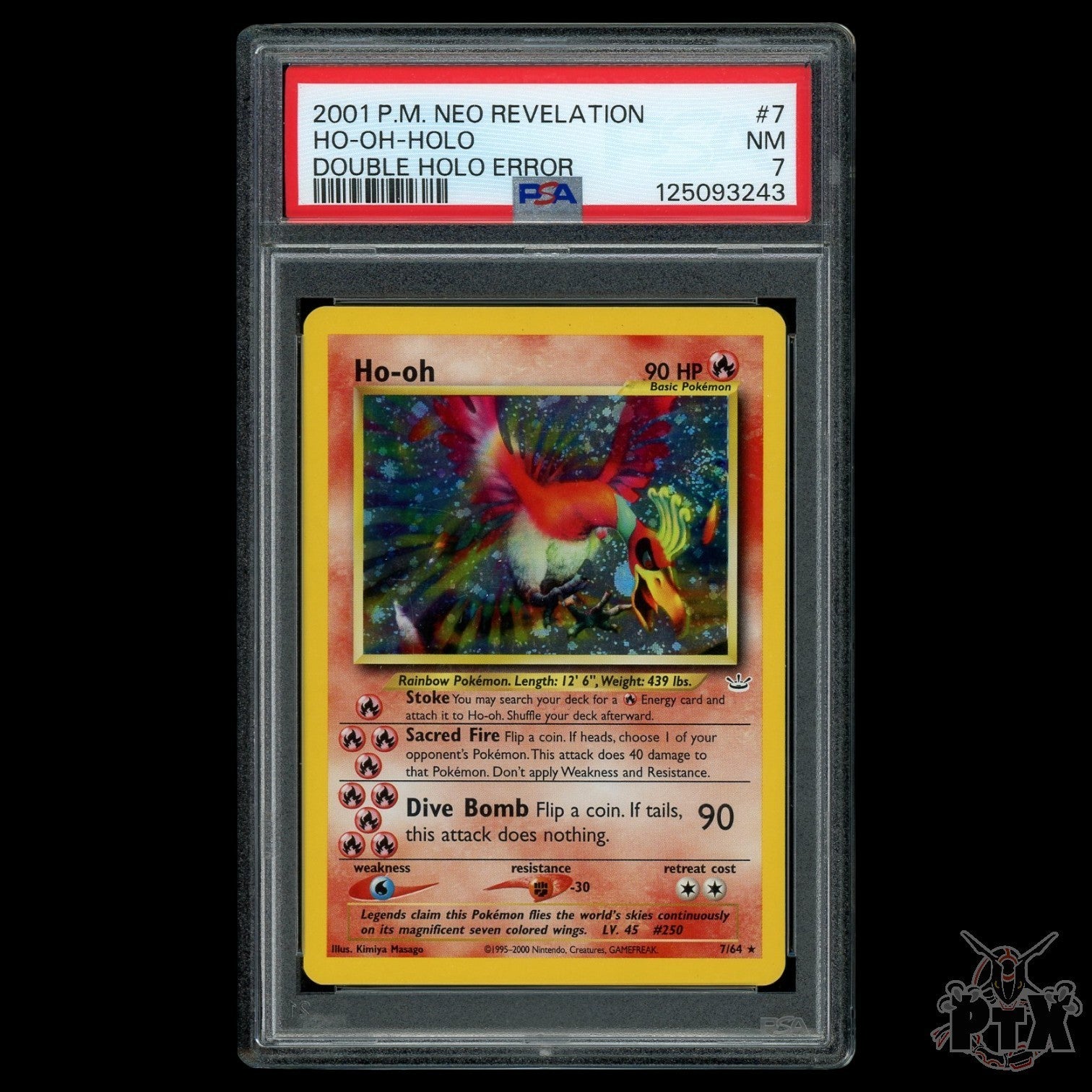 Ho-oh Double Holo Error #7/64 PSA 7 Neo Revelation Pokemon 2000