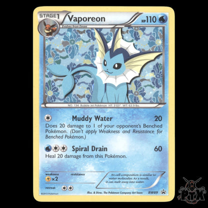 Vaporeon Holo #BW89 Black & White Promo MP/Moderatly Played Pokemon 2013