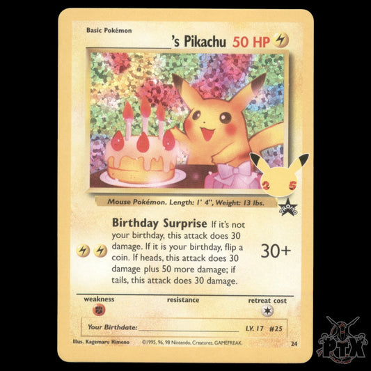Birthday Pikachu #24 Celebrations NM/Near Mint Pokemon 2021
