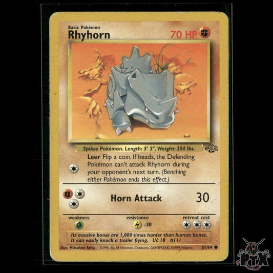 Rhyhorn 61/64 Jungle HP Pokemon