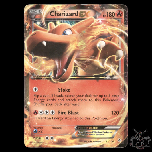 Charizard ex #11/106 Flashfire HP/Heavly Played Pokemon 2014