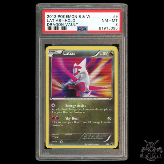 Latias Holo #9/20 PSA 8 Dragon Vault Pokemon 2012