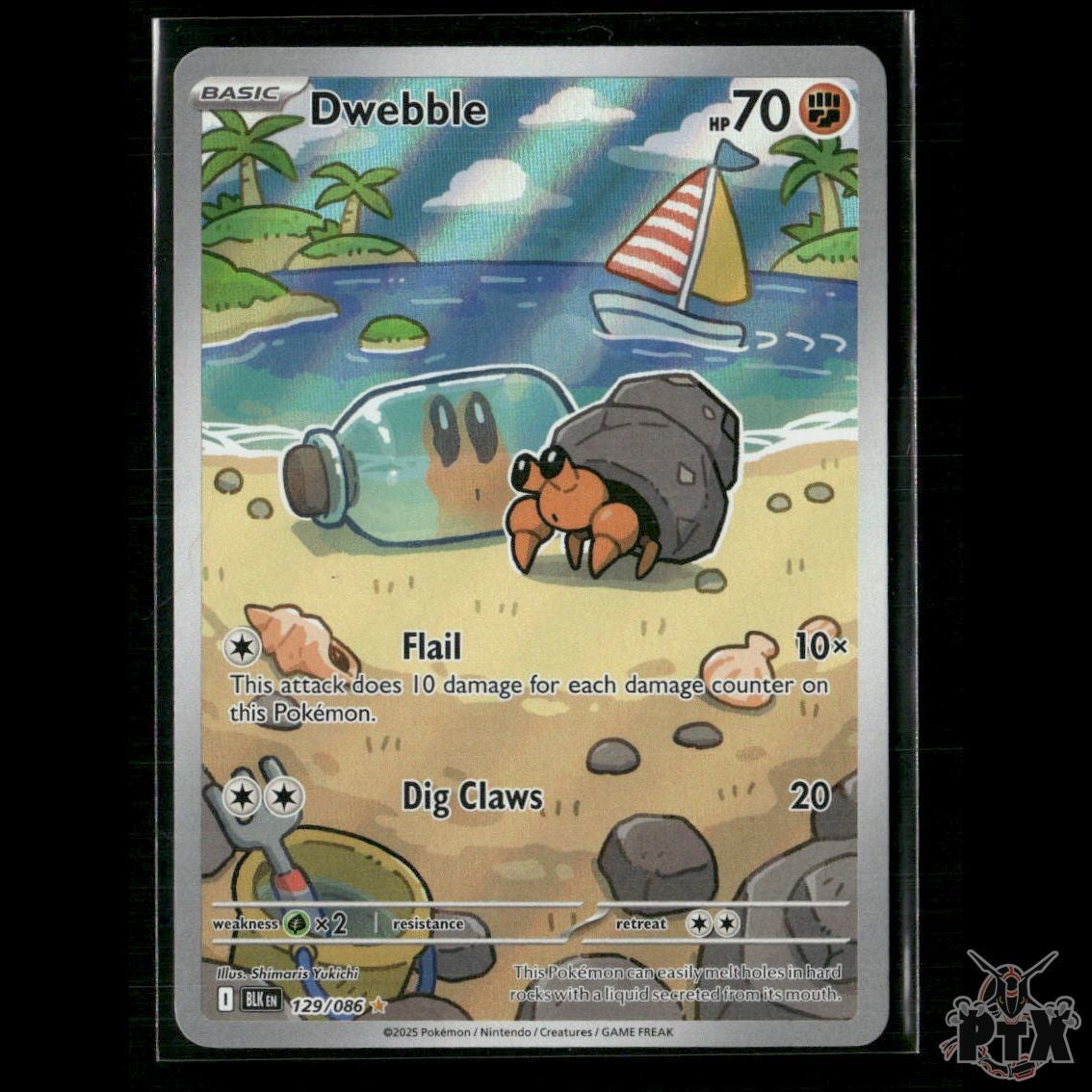 Dwebble 129/086 SV: Black Bolt NM Pokemon