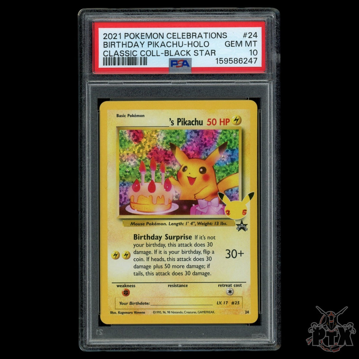 Birthday's Pikachu 24 PSA 10 Celebrations Pokemon 2021