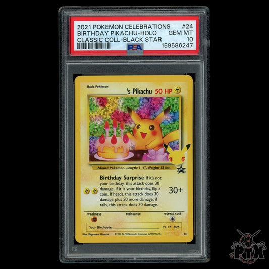 Birthday's Pikachu 24 PSA 10 Celebrations Pokemon 2021