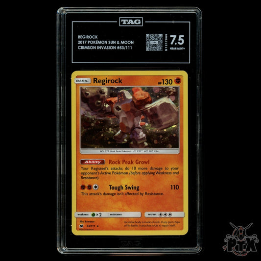 Regirock Holo 53/111 TAG 7.5 Crimson Invasion Pokemon 2017