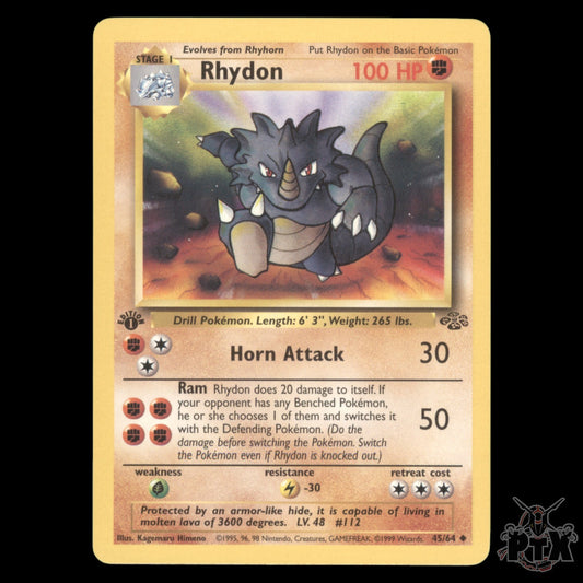Rhydon #45/64 1st Edition Jungle LP/Lightly Played Pokemon 1999