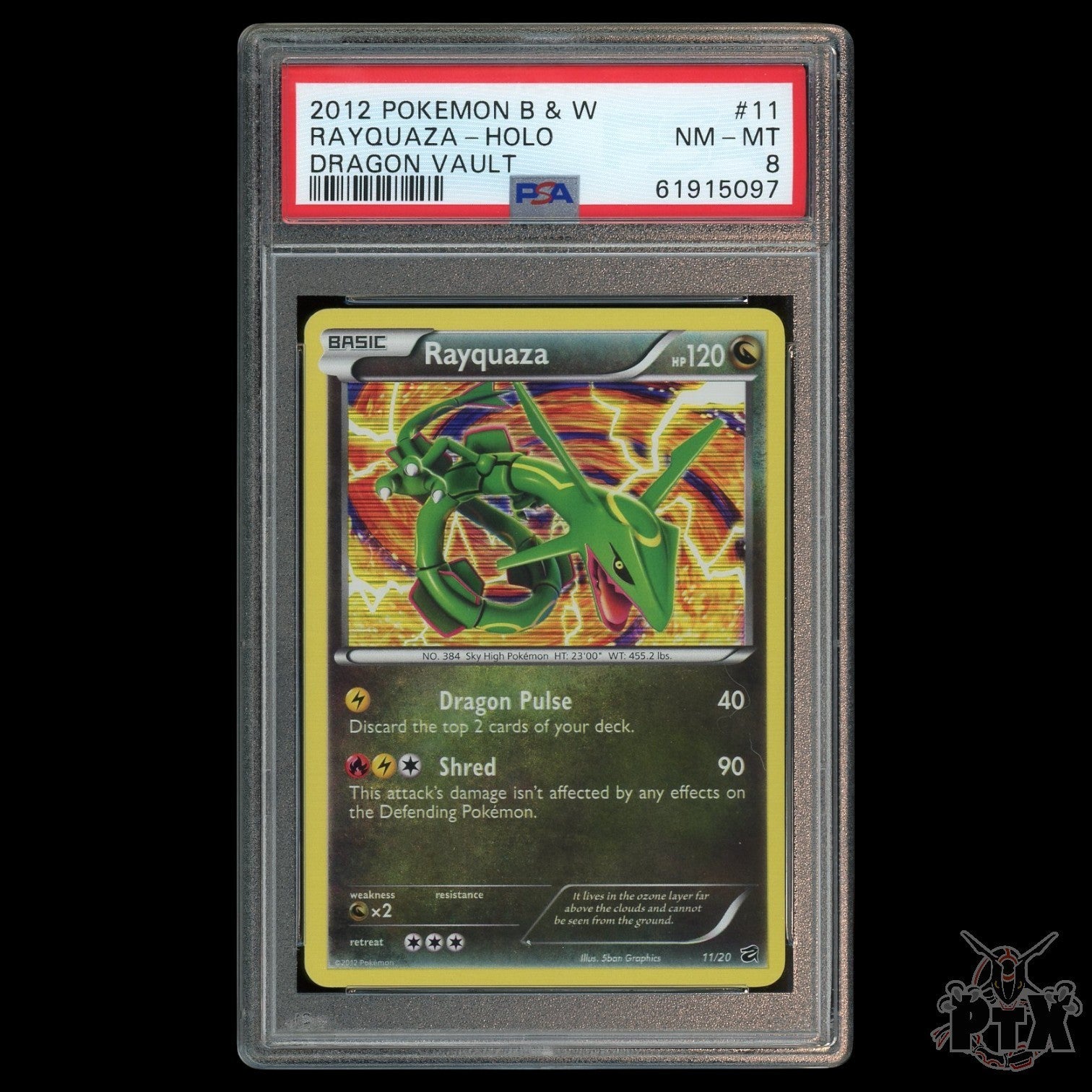Rayquaza #11/20 PSA 8 Dragon Vault Pokemon 2012