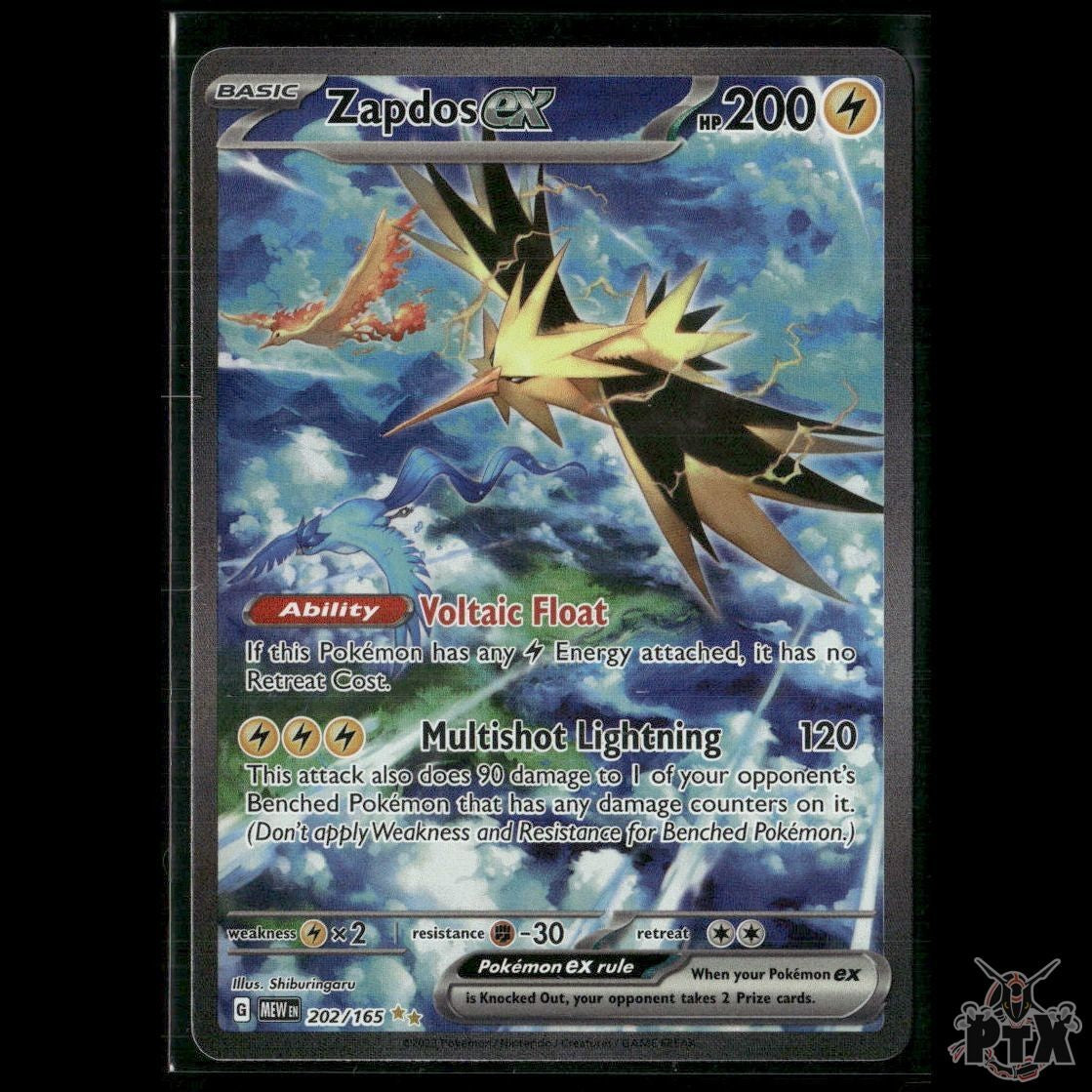 Zapdos ex 202/165 SV: Scarlet & Violet 151 NM Pokemon