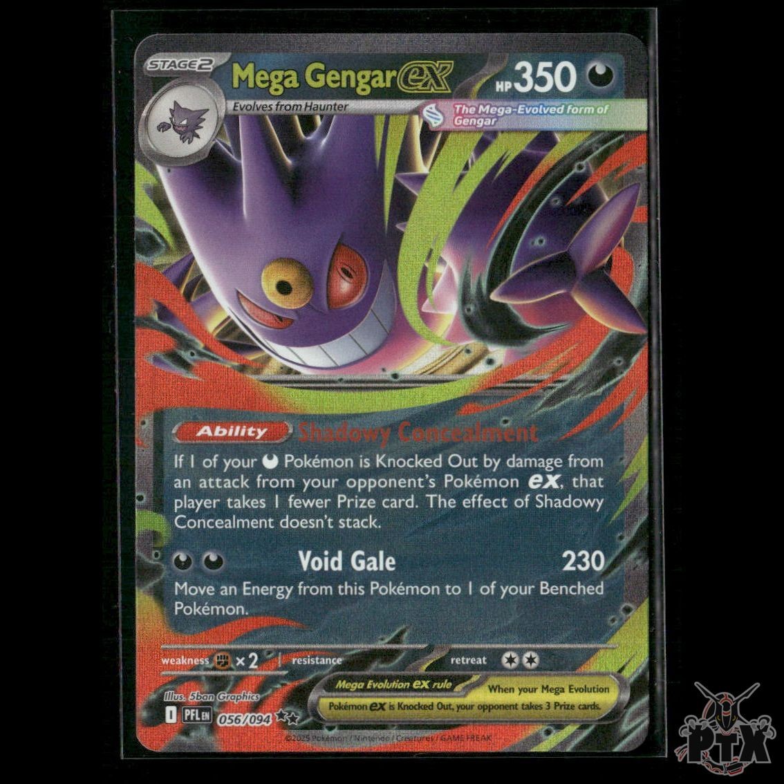Mega Gengar ex 056/094 ME02: Phantasmal Flames NM Pokemon