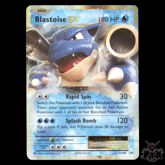 Blastoise EX #21/108 Evolutions VLP/ Very Lightly Played Pokemon 2016