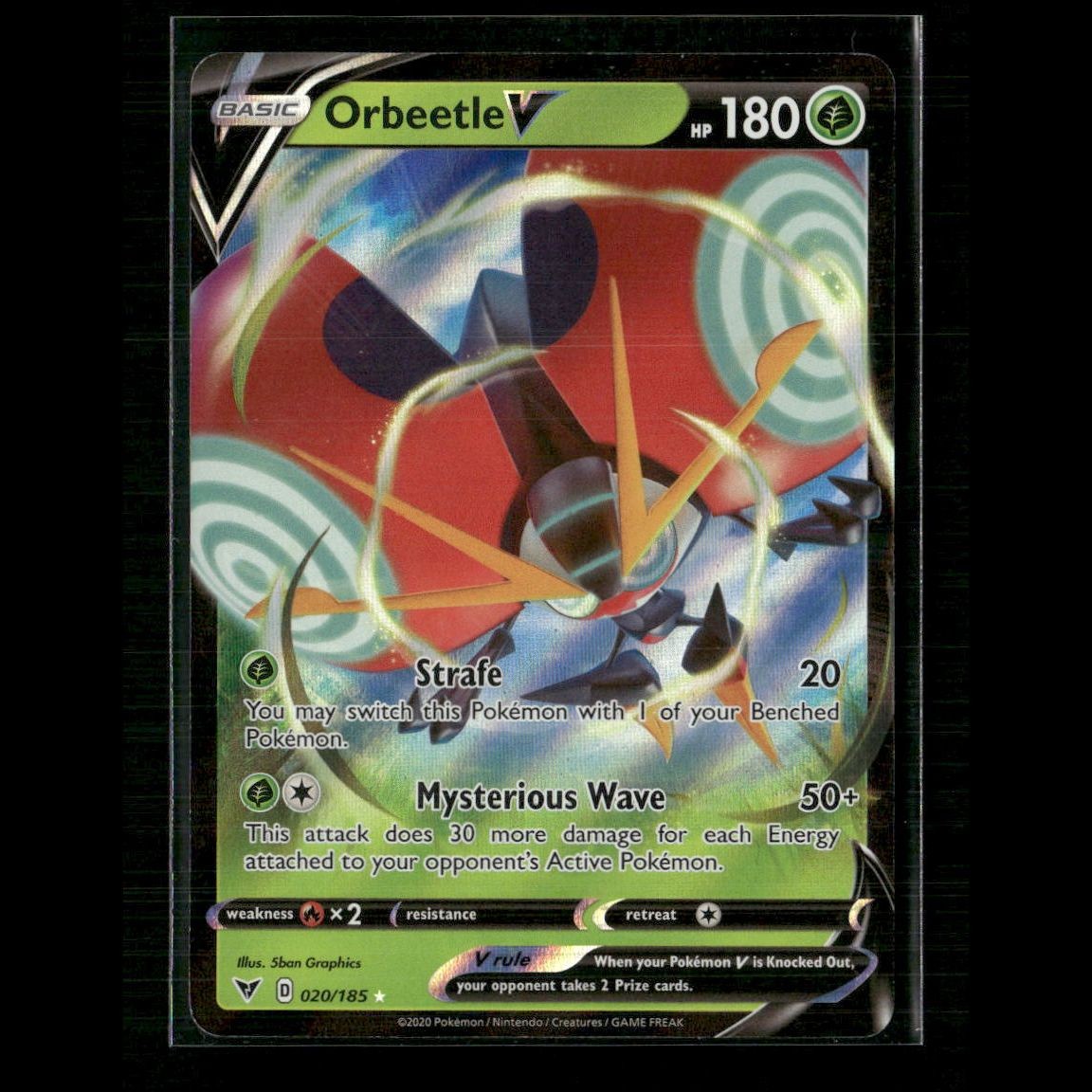 Orbeetle V 020/185 SWSH04: Vivid Voltage NM Pokemon