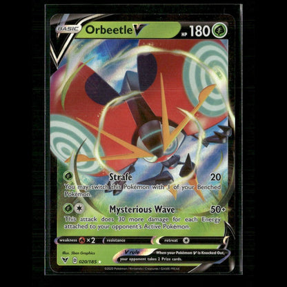 Orbeetle V 020/185 SWSH04: Vivid Voltage NM Pokemon