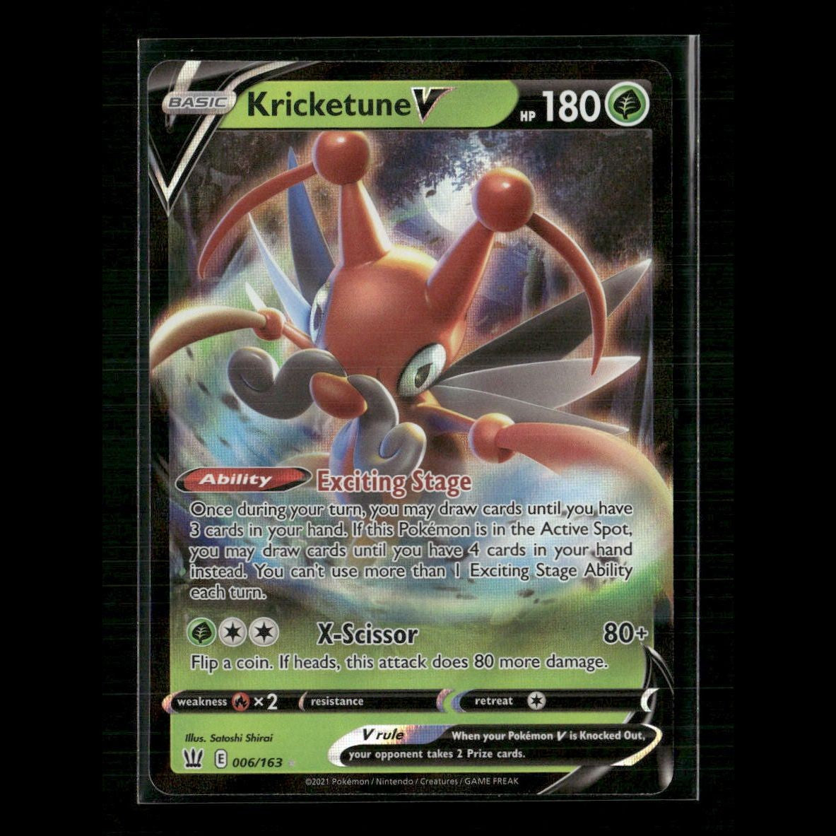 Kricketune V 006/163 SWSH05: Battle Styles NM Pokemon