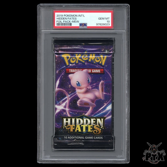 Hidden Fates PSA 10 Booster Pack Mew Art Pokemon 2019