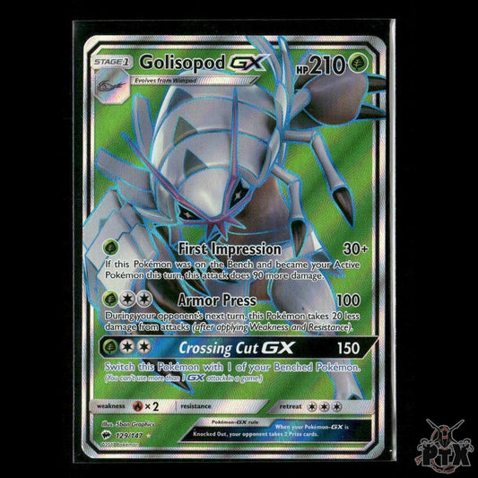 Golisopod GX (Full Art) 129/147 SM - Burning Shadows NM Pokemon
