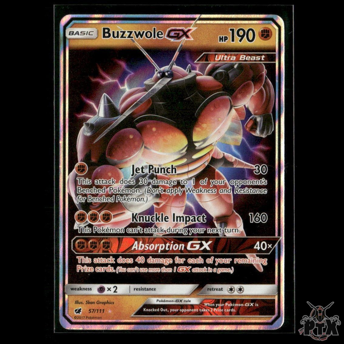 Buzzwole GX 57/111 SM - Crimson Invasion LP Pokemon