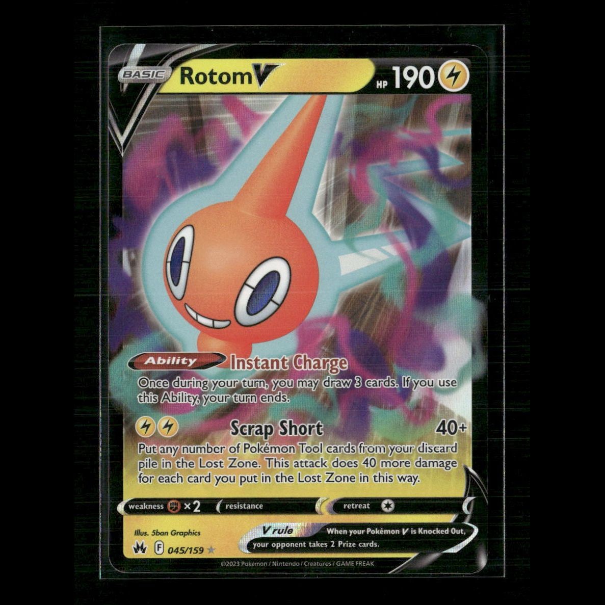 Rotom V 045/159 SWSH: Crown Zenith NM Pokemon