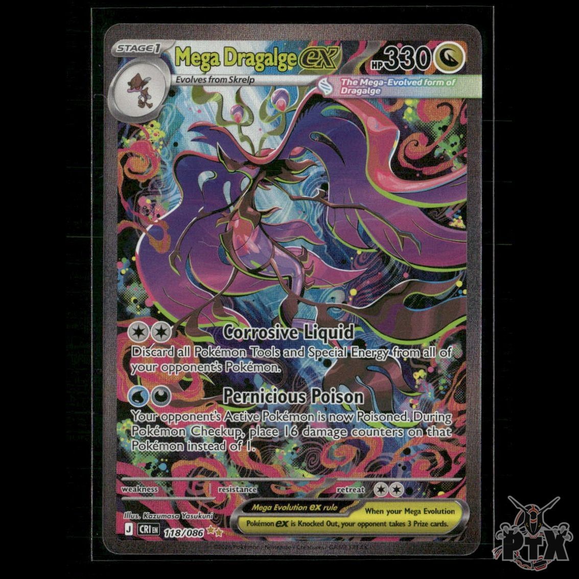Mega Dragalge ex 118/086 ME04: Chaos Rising NM Pokemon