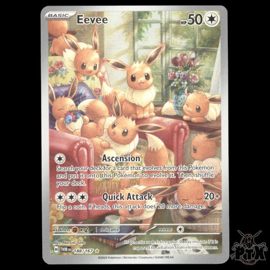 Eevee #188/167 Twilight Masquerade NM/Near Mint Pokemon 2024