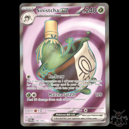 Sinistcha ex #189/167 Twilight Masquerade NM/Near Mint Pokemon 2024