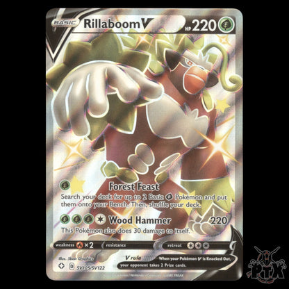 Rillaboom V #SV105/SV122 Shining Fates NM/Near Mint Pokemon 2021
