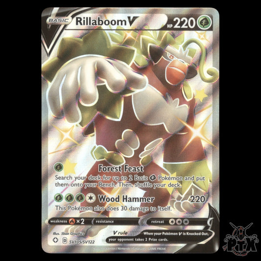 Rillaboom V #SV105/SV122 Shining Fates NM/Near Mint Pokemon 2021