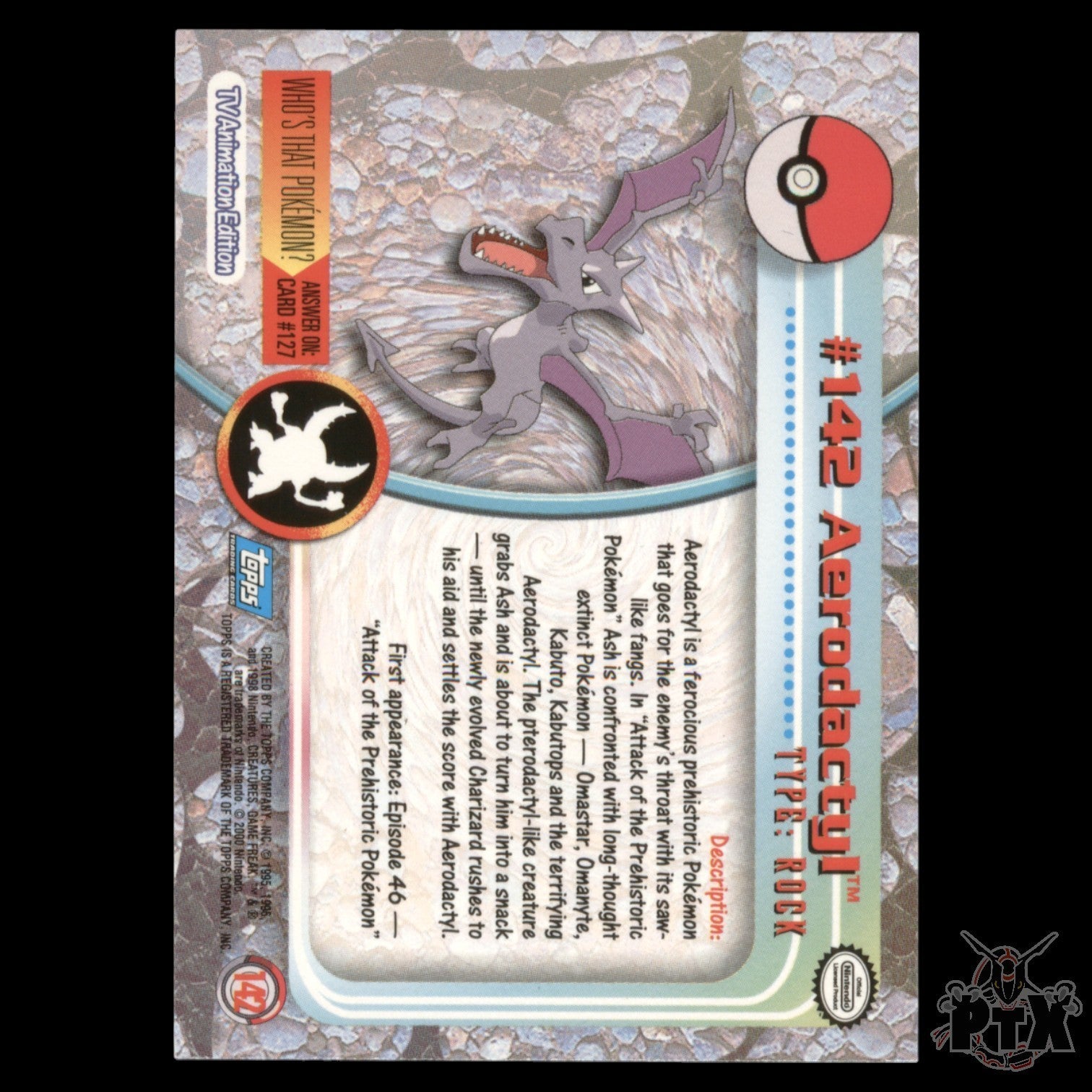 Topps Aerodactyl #142 Foil Series 3 Pokemon 2000