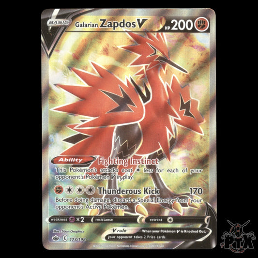 Galarian Zapdos V #173/198 Chilling Reign NM/Near Mint Pokemon 2021