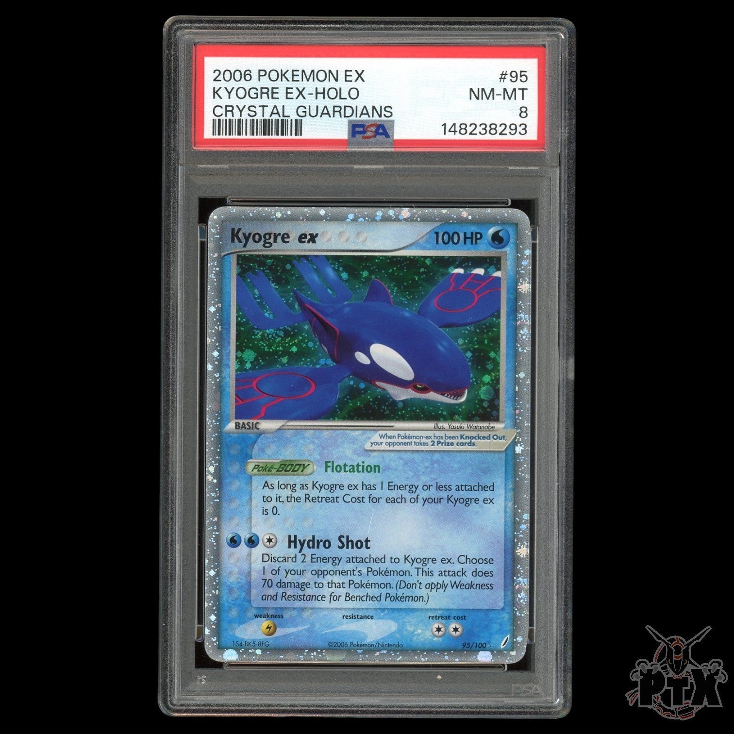 Kyogre ex 95/100 PSA 8 Crystal Guardians Pokemon 2006