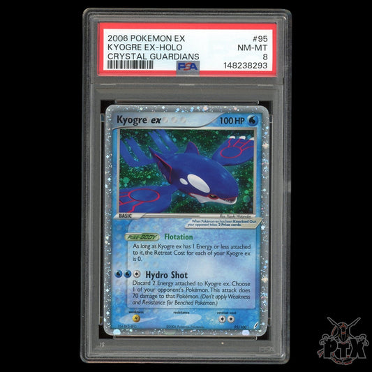 Kyogre ex 95/100 PSA 8 Crystal Guardians Pokemon 2006