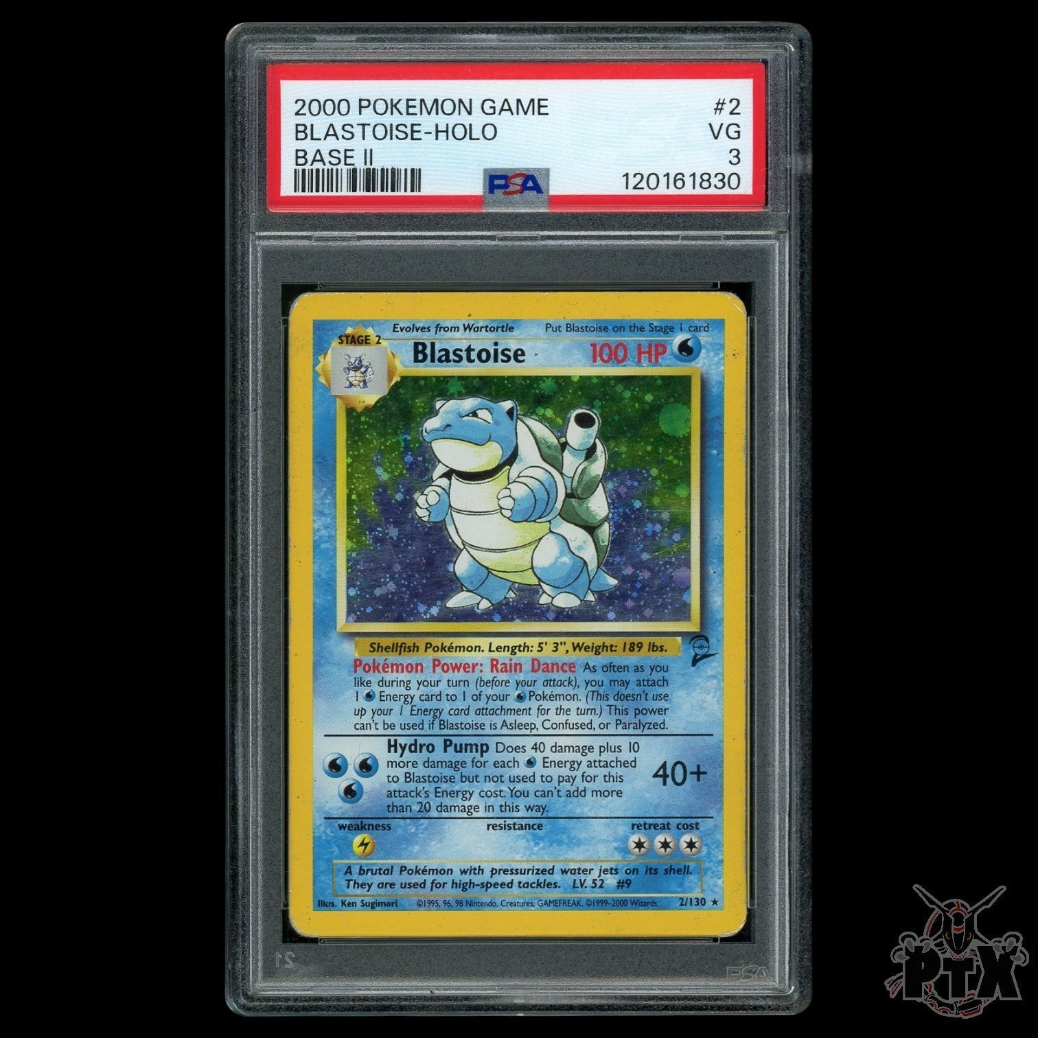 Blastoise Holo #2/130 PSA 3 Base Set 2 Pokemon 2000