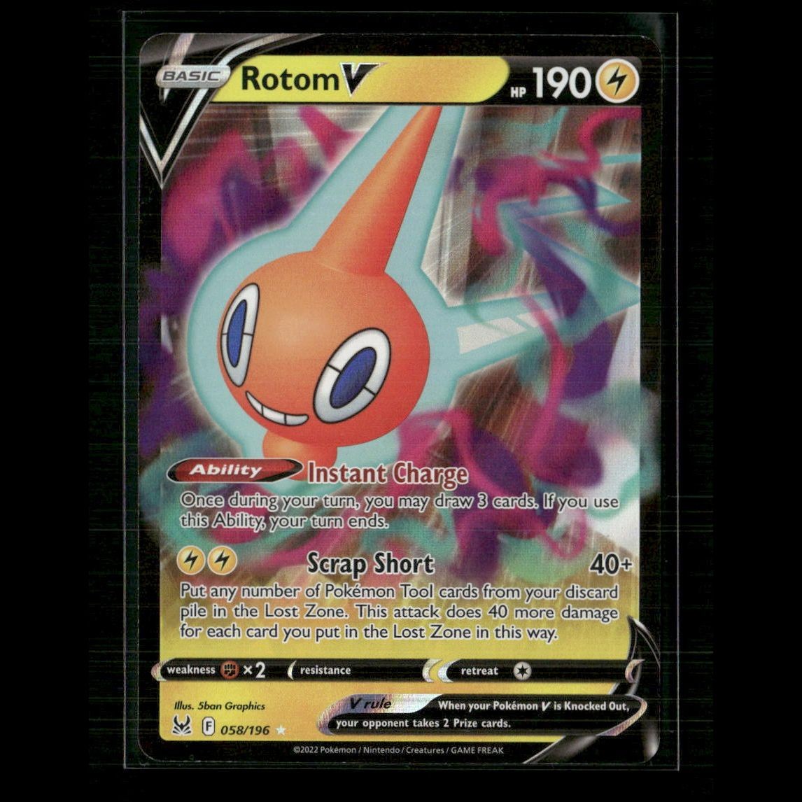 Rotom V 058/196 SWSH11: Lost Origin NM Pokemon