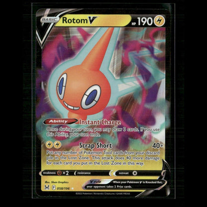 Rotom V 058/196 SWSH11: Lost Origin NM Pokemon
