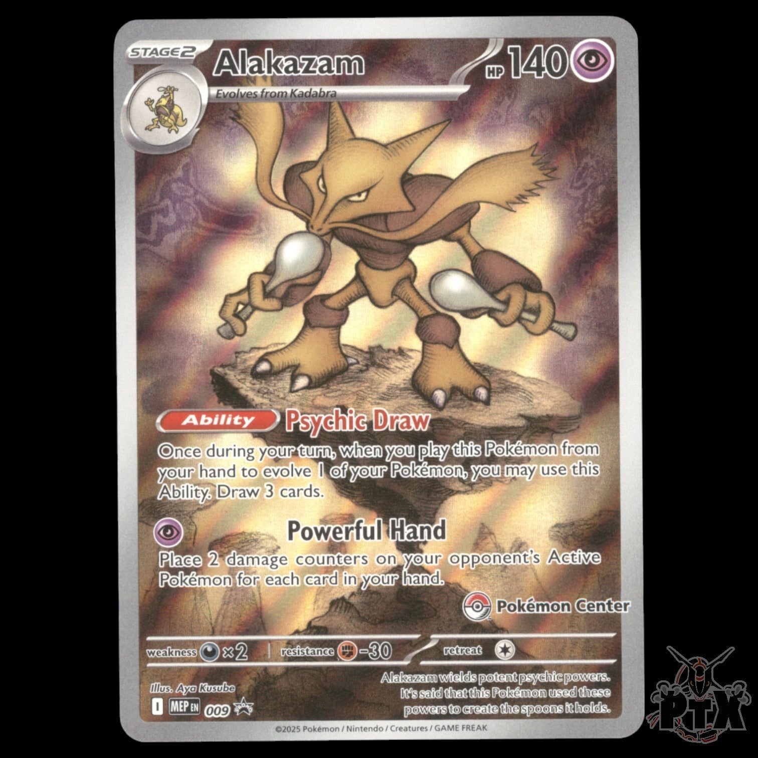 Alakazam #009 Pokemon Center Stamped Promo Mega Evolution NM/Near Mint Pokemon
