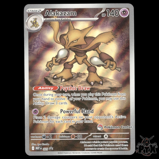 Alakazam #009 Pokemon Center Stamped Promo Mega Evolution NM/Near Mint Pokemon